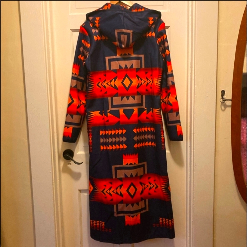 Navajo full length hooded coat L